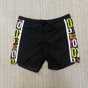 Roxy Boardshorts Side Spellout Multicolor Black Swim Surf Size 9